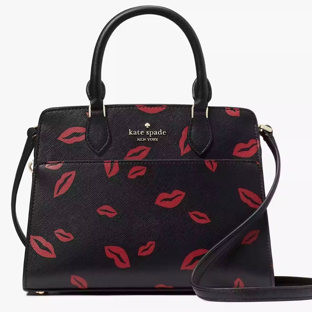 ❤️👄 NWT-KATE SPADE Madison Lip Toss Small Satchel🥰👄